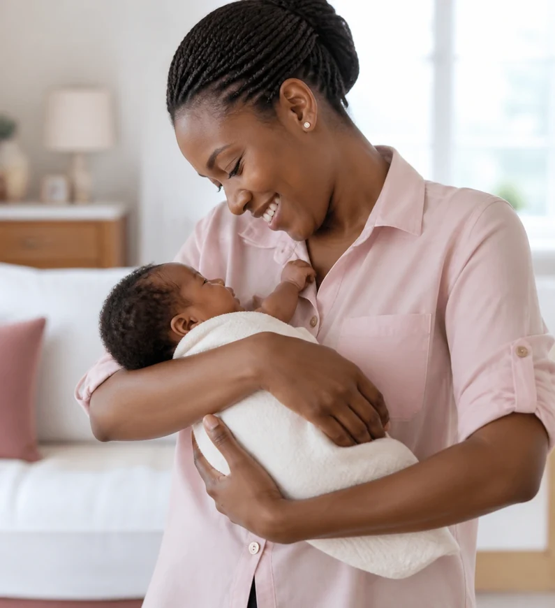 Mother and baby receiving specialist care
