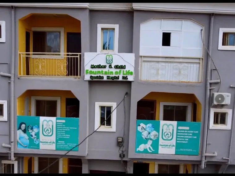 The hospital signboard on Emechebe Road